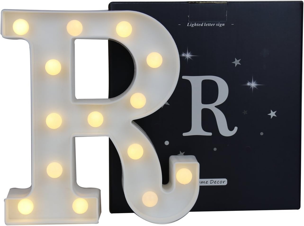 SDOUBLEM LED Marquee Letter Lights Alphabet Light Up Sign Table Decoration R