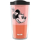 Tervis Disney Fundamentals Collection Made in USA Double Walled Insulated Tumbler Travel Cup Keeps Drinks Cold & Hot, 16oz, Minnie