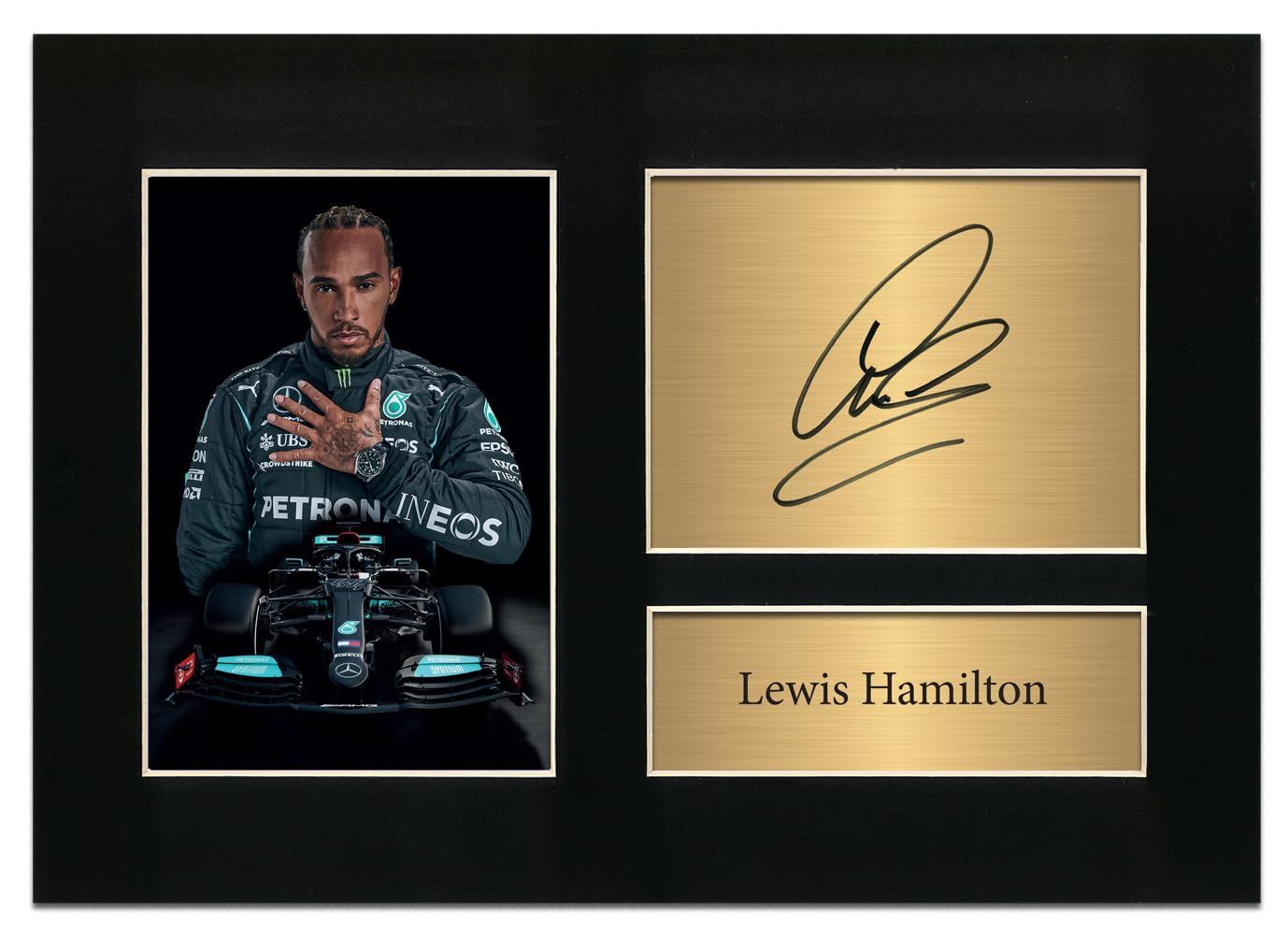 Lewis Hamilton Signed Printed A4 Autograph Mercedes Formula 1 Presentation Display F1 Signed Photo Reproduction Print Picture Display No135