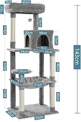 PAWZ Road 143cm Cat Tree Indoor with Metal Frame Large Hammock Grey view 2