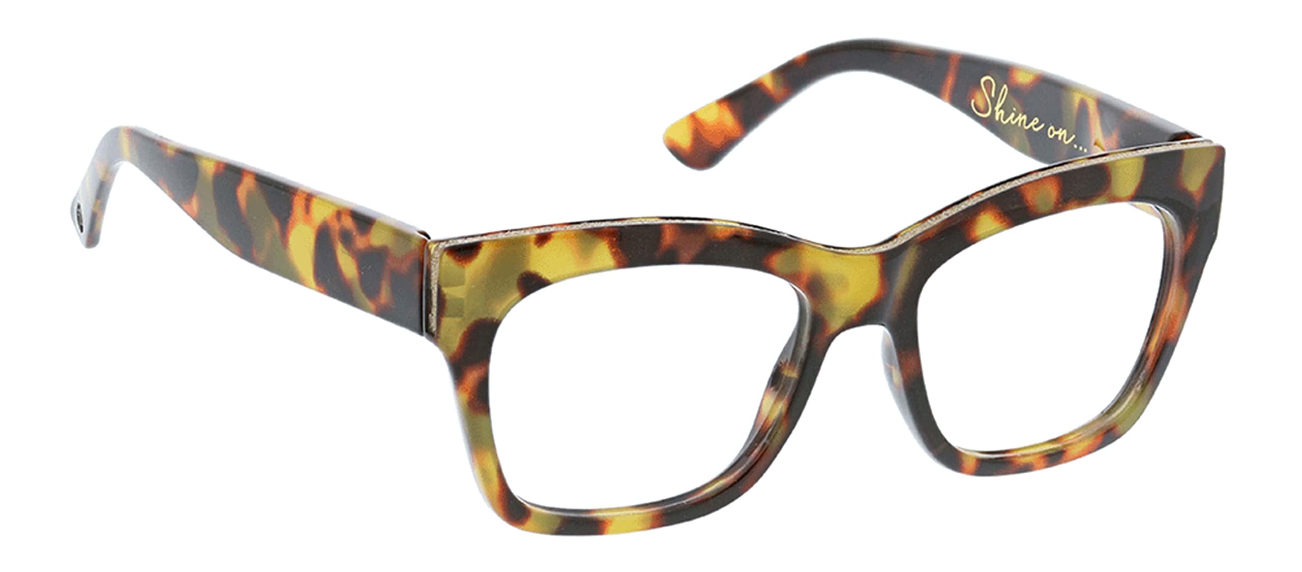 Oprah's Favorite Women's Shine On Square Blue Light Blocking Reading Glasses - Tortoise +2.00