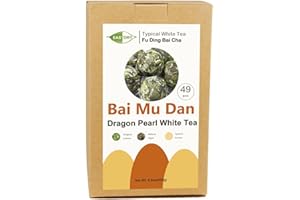 Dragon Pearls Bai Mu Dan White Tea, Fuding White Peony Tea, Over 4-Years Aged, 250g, About 49 Pcs