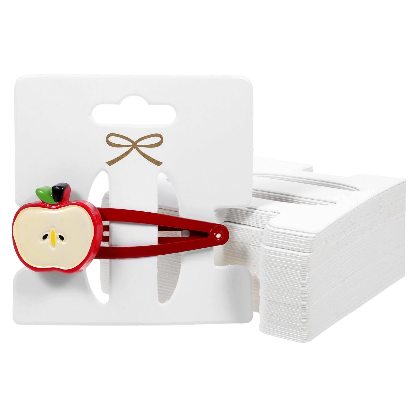 Photo 1 of 100 PCS Hair Clip Display Cards Christmas, Rectangle Hair Bow Display Cards, White Vendor Displays Supplies for Hairs Accessories Barrettes Displays and Organizing