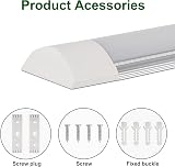 muzha 2 Pack LED Batten Lights 2FT 20W 6500K Daylight Surface Mounted view 7