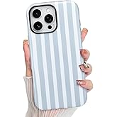 KANGHAR Compatible with iPhone 16 Pro Max Case, Aesthetic Stripes Cute Pattern, Support for MagSafe Shockproof Cover for Girls Women -Blue