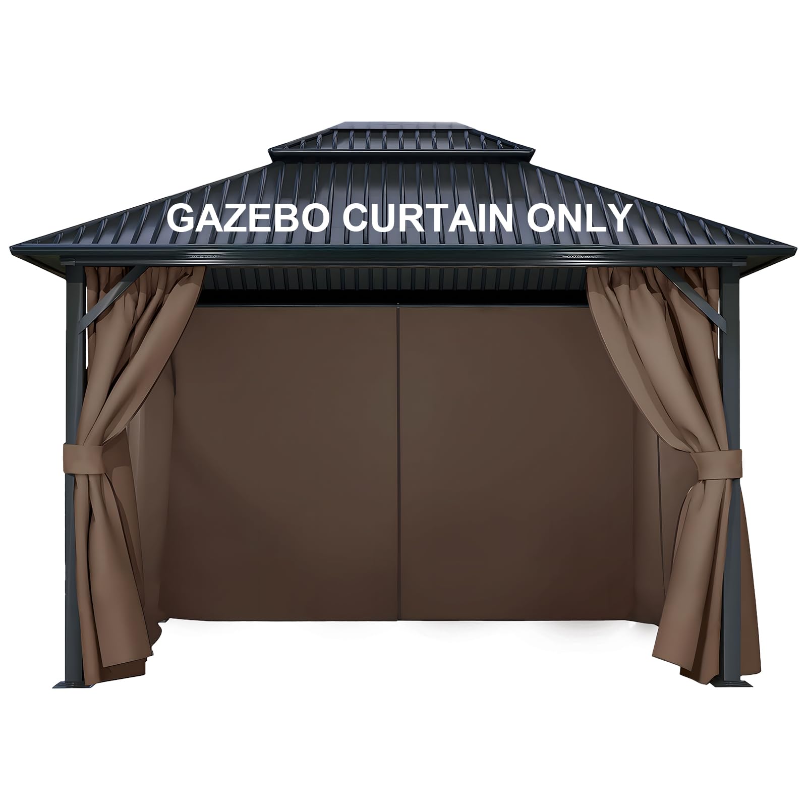 Photo 1 of COWVIE 4-Panel 10' x 10' Gazebo Replacement Curtains, Patio Privacy Sidewalls with Double Zipper, Replacement for Outdoor Gazebo Canopy (Curtain Only)