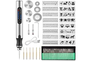 Uolor USB Rechargable Engraving Pen with 42 Bits, Mini Electric DIY Engraver Cordless Rotary Tools Portable Engraving Tool for Jewelry Wood Metal Stone Plastic Glass Etching