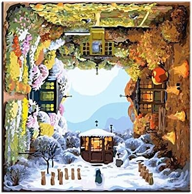 1pcs Oil Painting By Numbers Four Seasons Digital Coloing Painting On Canvas Wall Pictures For Living Room Diy Cuadros Decoracion 40x50cm