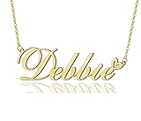 AOLO Debbie Heart Name Necklace 18k Gold Plated