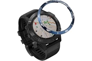 REYDA Watch Bezel Compatible for Garmin Fenix 6/6 Pro Bezel Ring, Stainless Steel Watch Bezel Loop Adhesive Cover Scratch Resistant Protection Metal Bezel Styling Dial Circle for Garmin Fenix 6/6 Pro