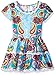 Counting Daisies Girls' Little Teal/Orange/Lime Paisley Print Drop Waist Dress