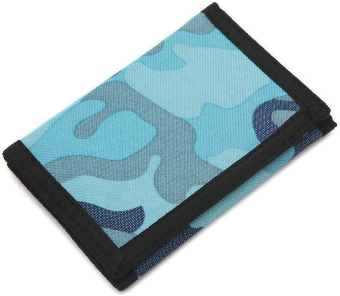 sundee RFID Slim Camouflage Wallet/Trifold Canvas Outdoor Sports Wallet for Boys & Kids - Blue