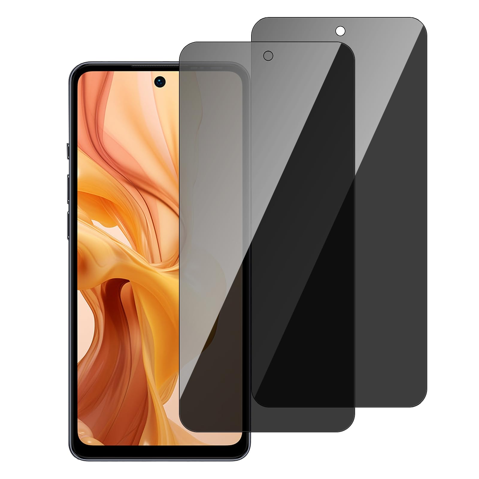 chejuza Privacy Screen Protector for Ulefone Note 18 Ultra [2 Pieces], 9H Hardness, Full Coverage Anti Spy Tempered Glass, HD Screen Protector