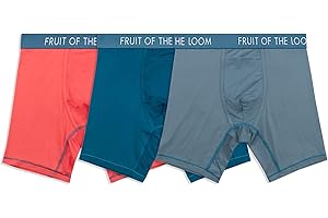 Fruit of the Loom Men's Getaway Boxer Briefs, Lightweight Breathable Fabric, Quick Dry & Odor Control