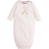 Mud Pie Children's Pink Stripe Bunny Gown; 0-3M