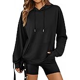 Trendy Queen Womens Fall Fashion T Shirts Basic Drawstring Pullover Loose Fit Hoodies Winter Clothes with Pocket