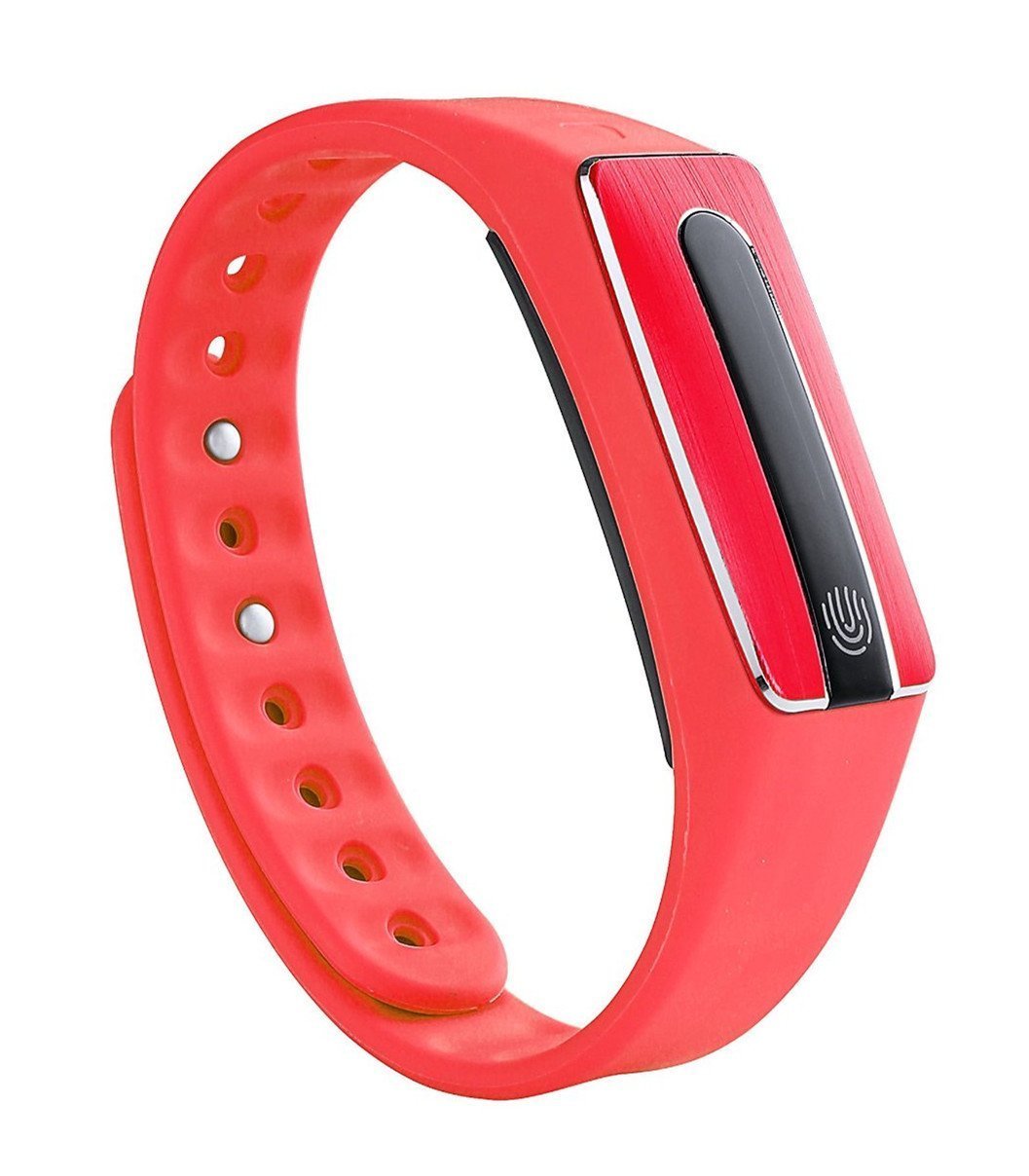 SinoPro Bluetooth Fitness Tracker Smart Bracelet Wristband with NFC Heart Rate Sleep Monitor Pedometer Activity Tracker Call Reminder Remote Capture Functions for iPhone and Android Smartphones (Red)