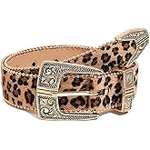 Firuilo Leopard Belt for Women Leopard Print Faux Leather Belts Fashion Ladies Belts With Pin Buckle for Jean Pants Dress