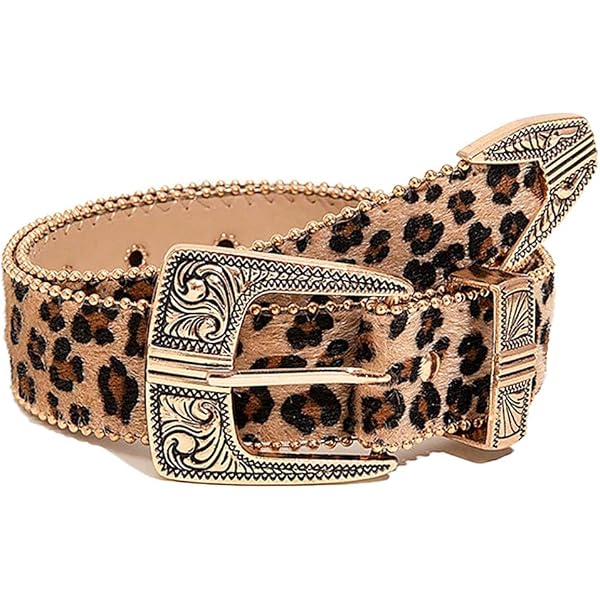 Amazon.com: Wemi Leopard Print PU Leather Belts for Women  display picture 2