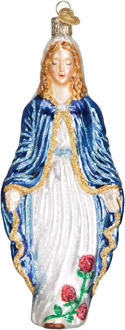 Ornaments - Old World Christmas Spiritual Gifts Glass Blown Ornaments for Christmas Tree Virgin Mary