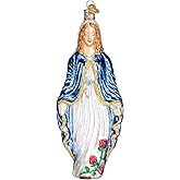 Old World Christmas Virgin Mary Glass Blown Ornament for Christmas Tree, Handcrafted Holiday Decoration, Religion Collection