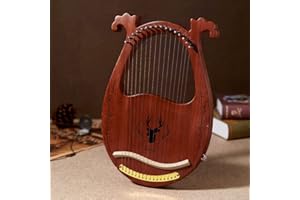 Electric box Lyre Harp, Stringed Instrument lyre, 16/19 Metal Strings Mahogany Body Lyre Harp with All accessories included (