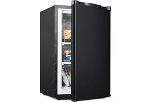 Northair Upright Freezer - 3.0 Cu Ft with Shelves - Adjustable Door Hinge and Feet - Quiet Mini Freezer - Black