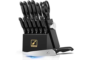 Knife Sets, imarku Kitchen Knife Set with Block, 14 Pcs High Carbon Stainless Steel Knife Set, Ultra-Sharp Knives Set for Kit