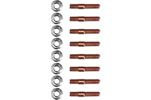 Exhaust Manifold Hardware Kit 8 Pcs M8 1.25 Threaded Turbo Studs Kit 8mm Metal Alloy High Pressure Resistant Exhaust Manifold