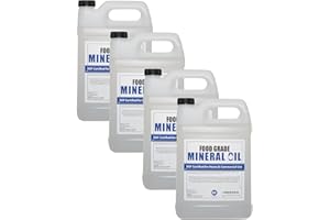 SANCO INDUSTRIES Premium 100% Pure Food Grade Mineral Oil USP, 4 Pack of Gallons, Food Safe Butcher Block and Cutting Board Oil, NSF Certified Material