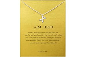 LANG XUAN Message Card Compass Pendant Necklace Friendship Sun Good Luck Elephant Starfish Pendant Chain Necklace with Gift Card