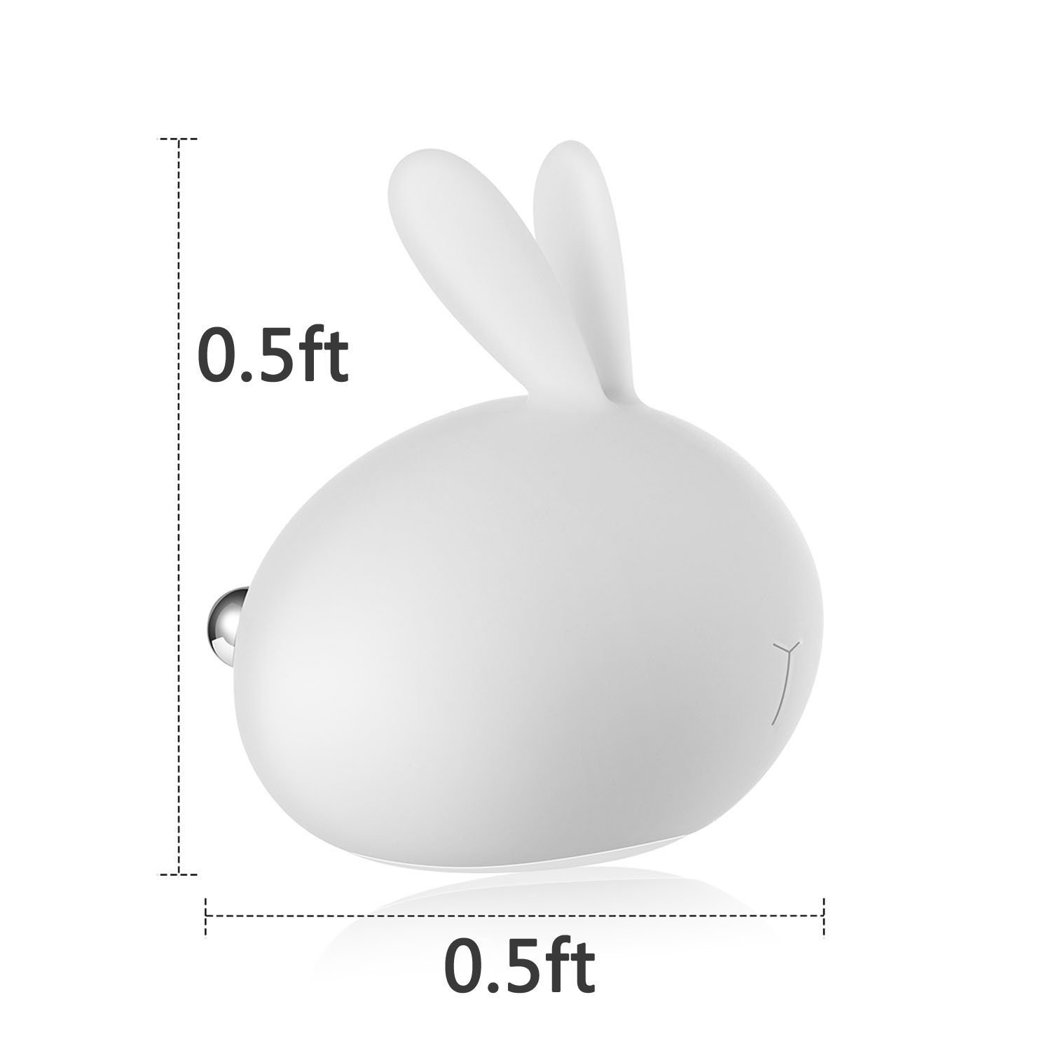 Eschone Cute Baby Kids Children Night Light Soft Silicone Warm Silicone LED Night Lights Tap Control Lamp Rechargeable Bunny Sensor Touch Light Rabbit Gift Toy Night Light(7-color + 4-Brightness)
