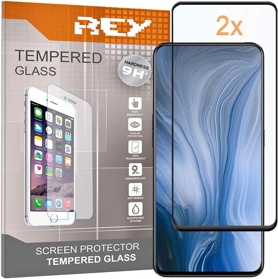 3D Screen Protector for Oppo Reno, in Black Color, Tempered Glass Film, 3D / 4D / 5D, Complete Protection, [Pack 2X]