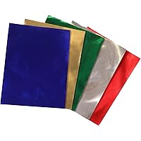 Hygloss Metallic Foil Paper 10 x 13 Inch, 50 Sheets, 10" x 13", 5 Assorted Colors