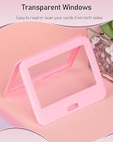 Uniclife ID Badge Holder Double-Sided Windows Pink Card Protector Case view 2