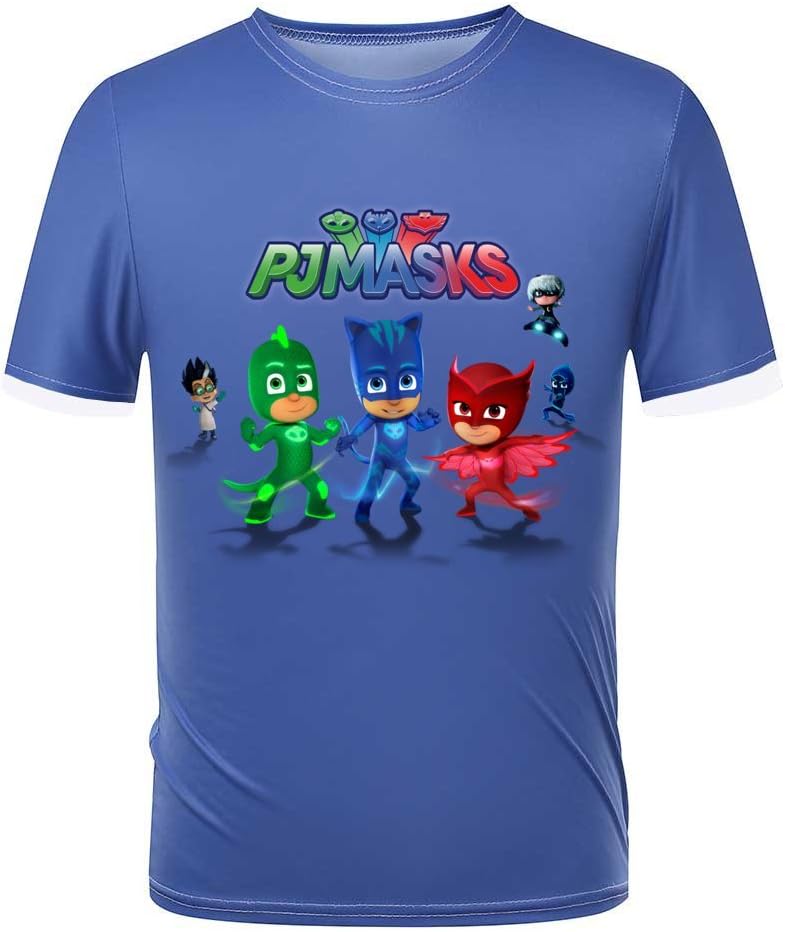 Tella 3D Fashion Kids Round Neck PJ MASKS Short Sleeve Tee Shirt