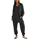 ANRABESS Jumpsuits for Women 2025 Fall Long Sleeve Casual Loose Fit Romper Lounge One Piece Pajamas Outfits Jumper