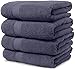 MAURA Exquisite 4-Piece Turkish Bath Towel Set: Extra Large, Ultra-Soft & Highly Absorbent, Premium Cotton, Oversized Luxury, Thick & Plush, for Hotel & Spa - Timeless Denim Blue