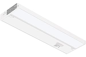 GETINLIGHT 12-inch 3 Color Levels LED Under Cabinet Lighting, Hardwired or Plugged-in, Selectable White 2700K/3000K/4000K, Dimmable, White Finished, IN-0210-1