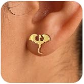 Stainless Steel Dragon Stud Earrings for Women, Minimalist Cool Dragon Earrings for Her