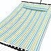 SONGMICS Hammock Quilted Fabric Double Size with Detachable Pillow Wooden Spreader Bar Heavy Duty UGDC34Q