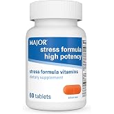 MAJOR Stress Formula High Potency, Dietary Supplement, 60 Tablets (1-Pack) | Gluten-Free, Dietary Supplement with Biotin, Vitamin B12, Vitamin B6, Vitamin C, Vitamin E