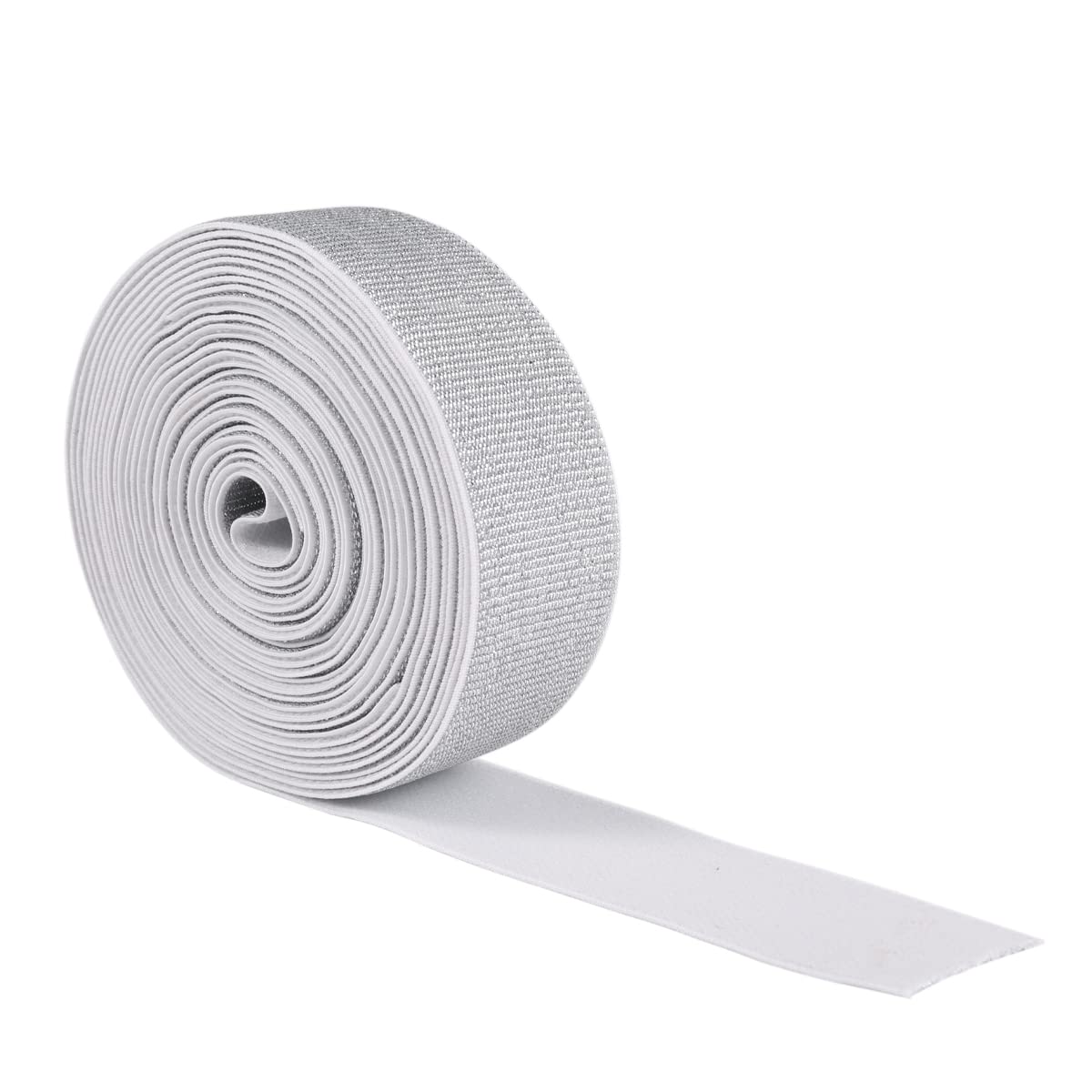 Suncoolla 5M Gold Silver Glitter Elastic Band (Silver, 30mm)