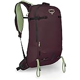 Osprey Firn 18L Ski and Snowboard Backpack, Elderberry Purple/Peppermint Green, Small/Medium