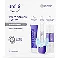 SmileDirectClub Pro Teeth Whitening System with Wireless 20-LED Light - 3 Pack Teeth Whitening Gel Pens, Whitening Accelerator Toothpaste - Enamel Safe and Low Sensitivity