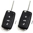 X AUTOHAUX 2pcs Replacement Flip Folding Keyless Entry Remote Key Case Shell for VW Beetle Caddy Jetta 2011- 2013 5K0-837-202