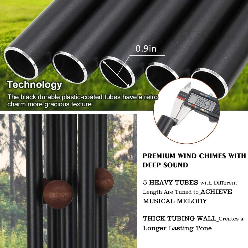 ASTARIN Wind Chimes Outdoor Large Deep Tone, Memorial Wind Chimes Outdoor, Gifts for Housewarming/Mother Day/Christmas, Outdoor Decor for Patio, Garden, Yard, Home (36 Inch Black Wind Chime) : Garden & Outdoor
