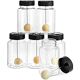 6-Pack Clear Bottle Wool Daubers with Ball Brush for DIY Projects, Arts and Crafts, Gluing, Leather Dye Tool with Applicator,