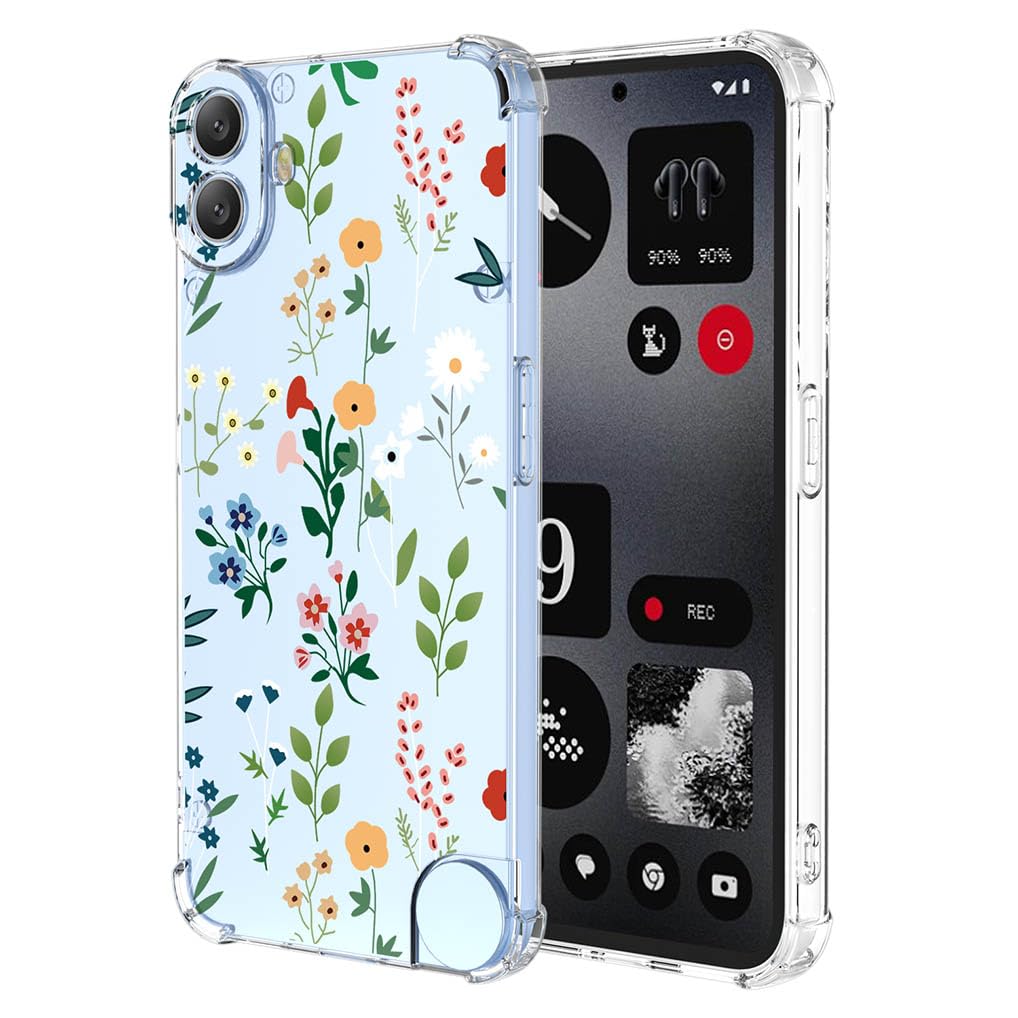 SEAHAI Case for CMF Phone 1, Ultra Thin Soft Silicone Clear Back TPU Bumper Shockproof Cover Fashion Flowers Graphic Colorful Skin Slim Case - Colorful