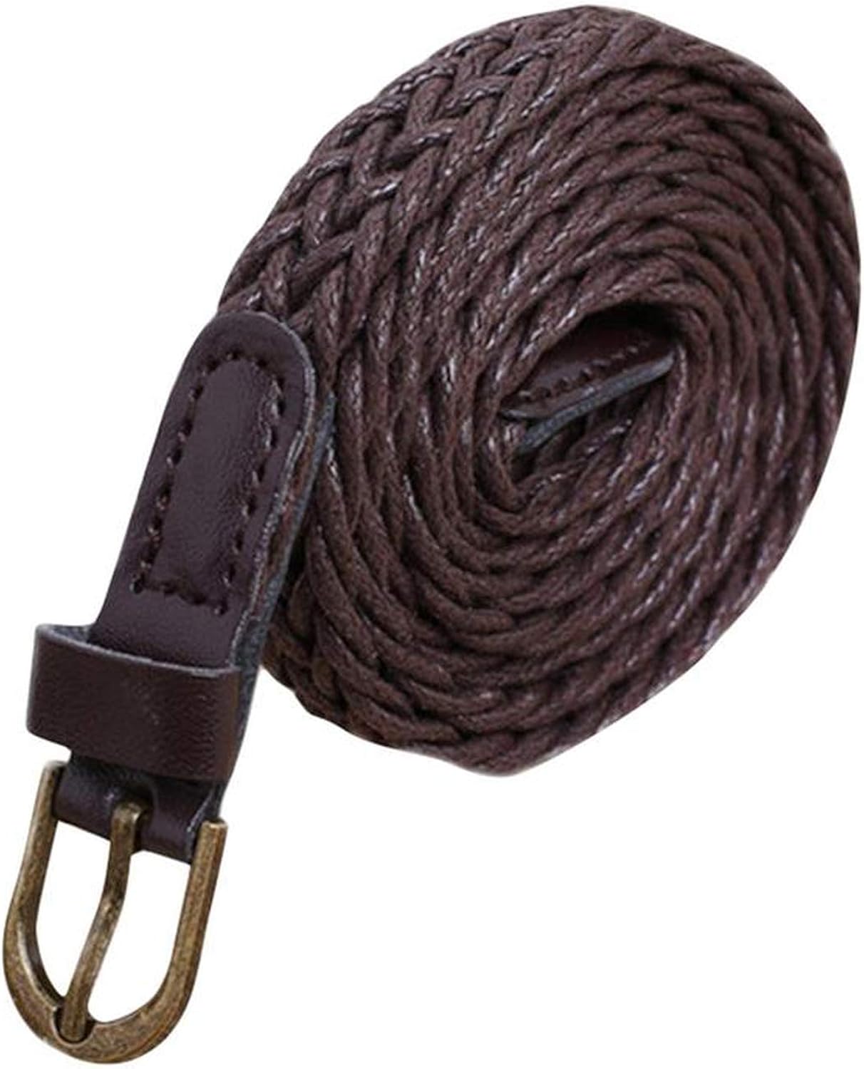 Retro Style Metal Buckle Woven Handmade Waved Thin Waistband Women Decorative Pants Belt Knitted Waist Hemp Rope Accessories